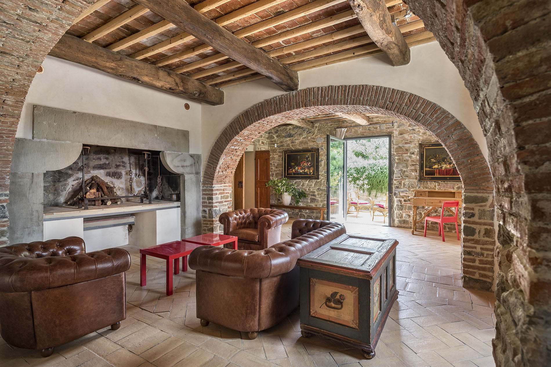 Arredamento interno salotto countryhouse